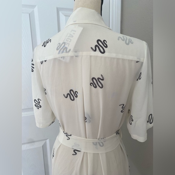 L’agence 100% Silk Snake Chain Print Dress and Shirt Size Small - Picture 6 of 10